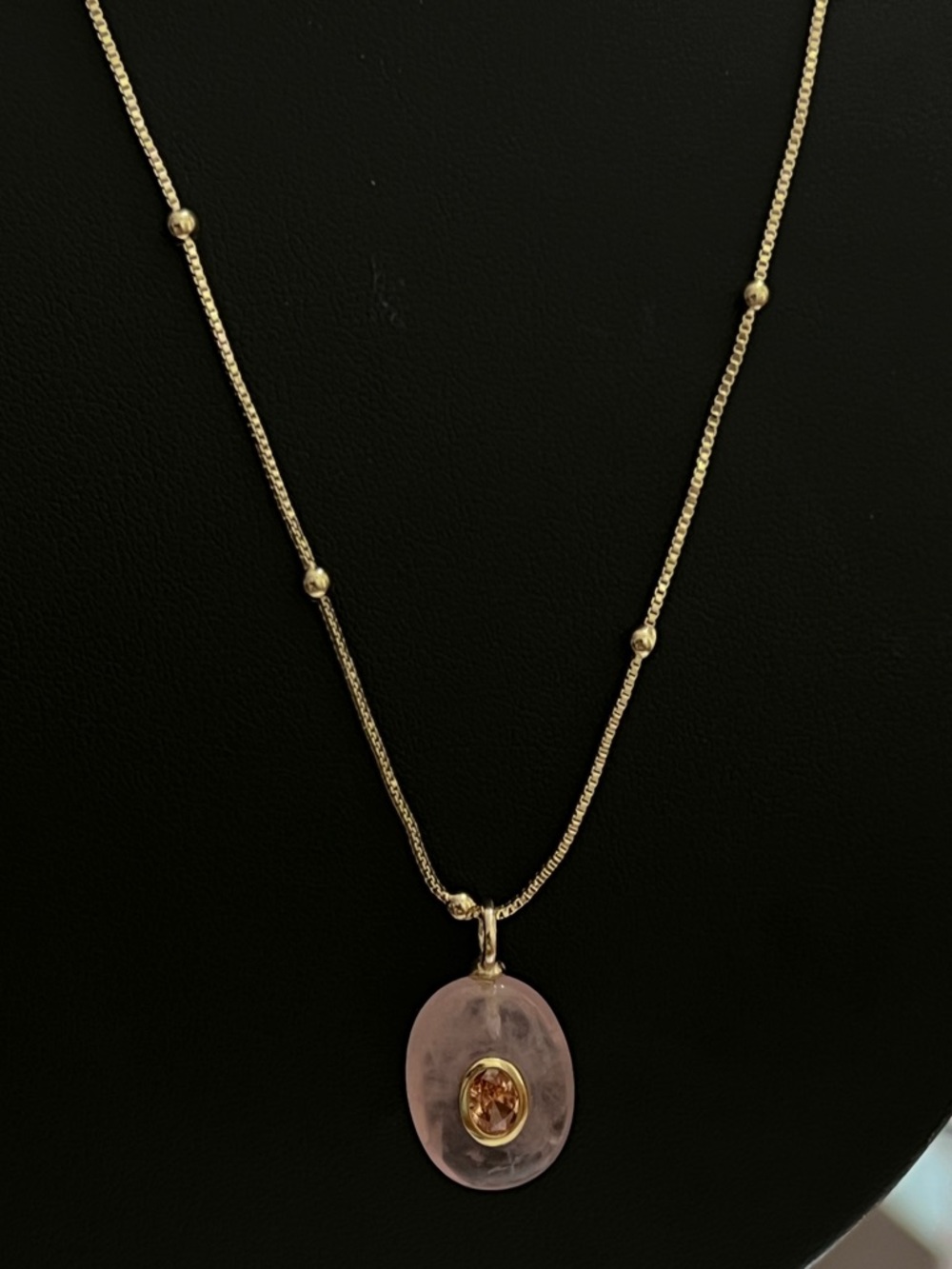 Rose Quartz Pendant Necklace. Custom OOAK.